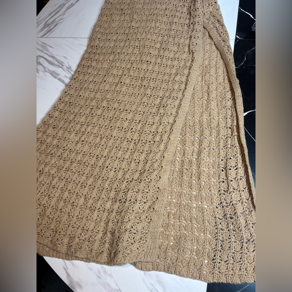 Un.Affected Australia Fitted Camel Crochet Knit Midi Dress- NOT BROWN see photos - Picture 11 of 15